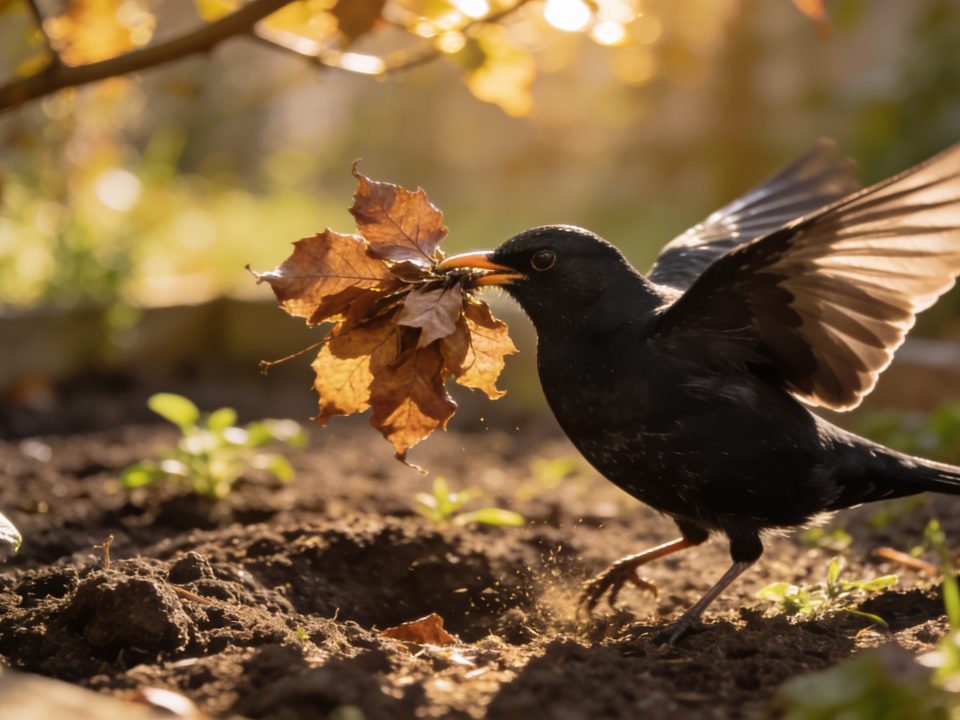 Ce que le merle fait avec les feuilles mortes que la plupart des jardiniers ramassent trop vite