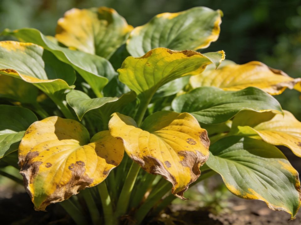 Vos hostas montrent sur leurs feuilles du bas qu'ils vont souffrir, bien avant de jaunir